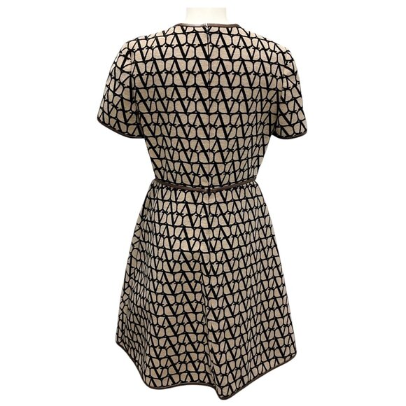 Valentino Beige / Black / Brown 2022 Iconograph Iconographe Leather Trimmed Logo - Picture 3 of 5